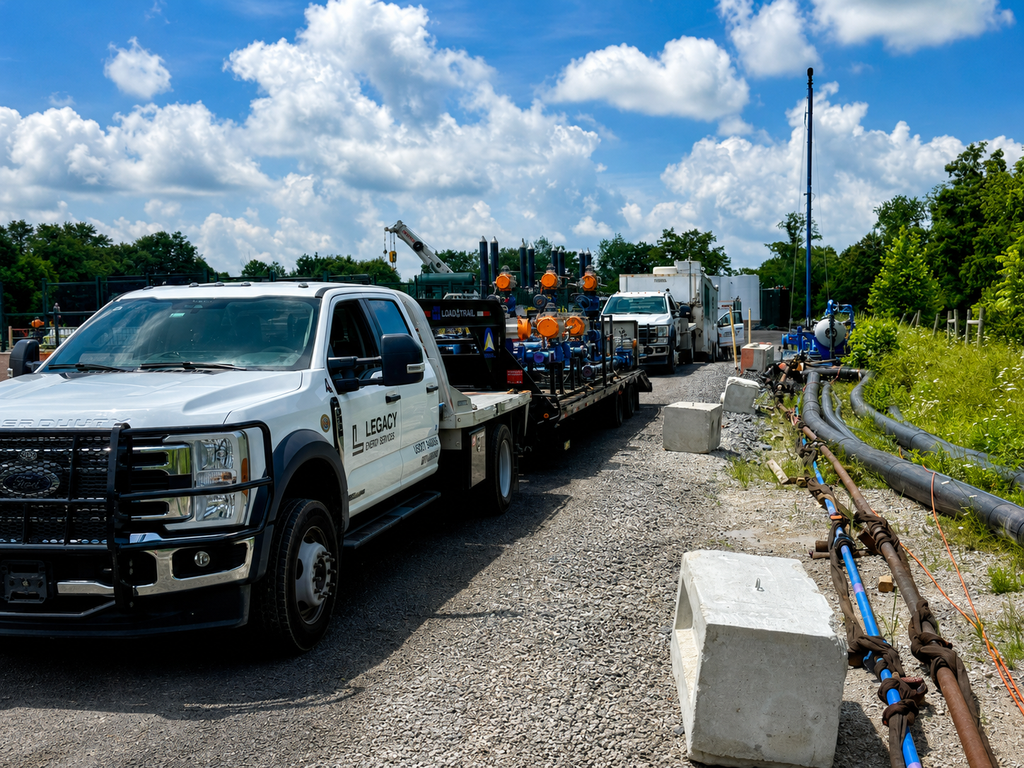 Legacy truck supporting an active field job